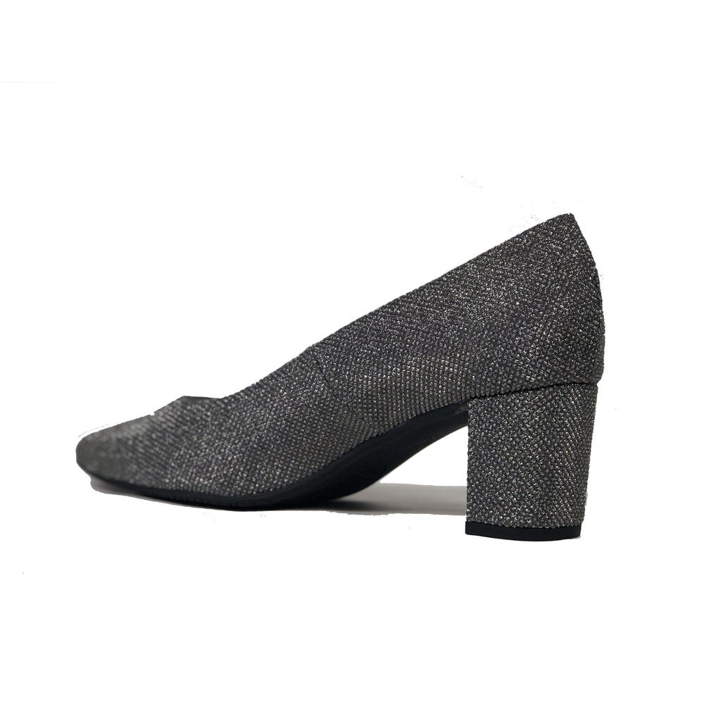 'Joy' vegan mid-heel by Zette Shoes - sparkly charcoal - Vegan Style