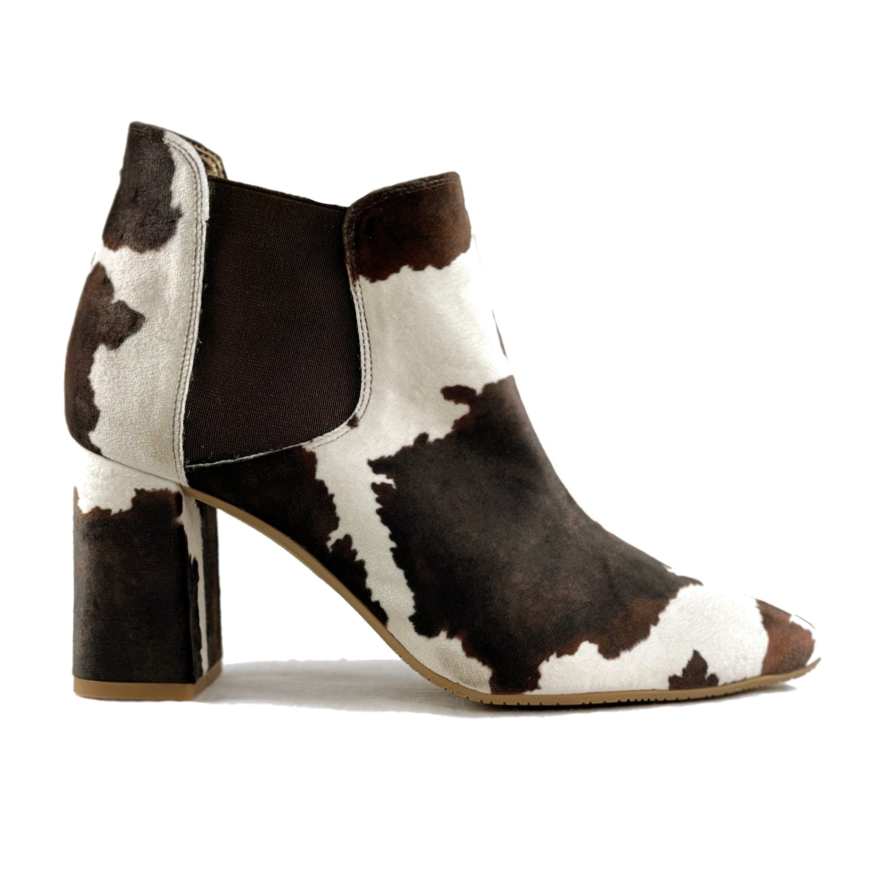 Cow print chelsea boots online