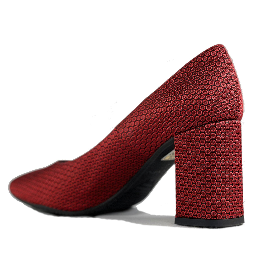 'Tanya 2'  vegan red-patterned high heel by Zette Shoes