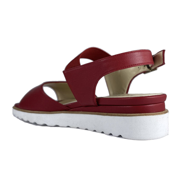 'Erica' low-platform vegan sandals by Zette Shoes - red