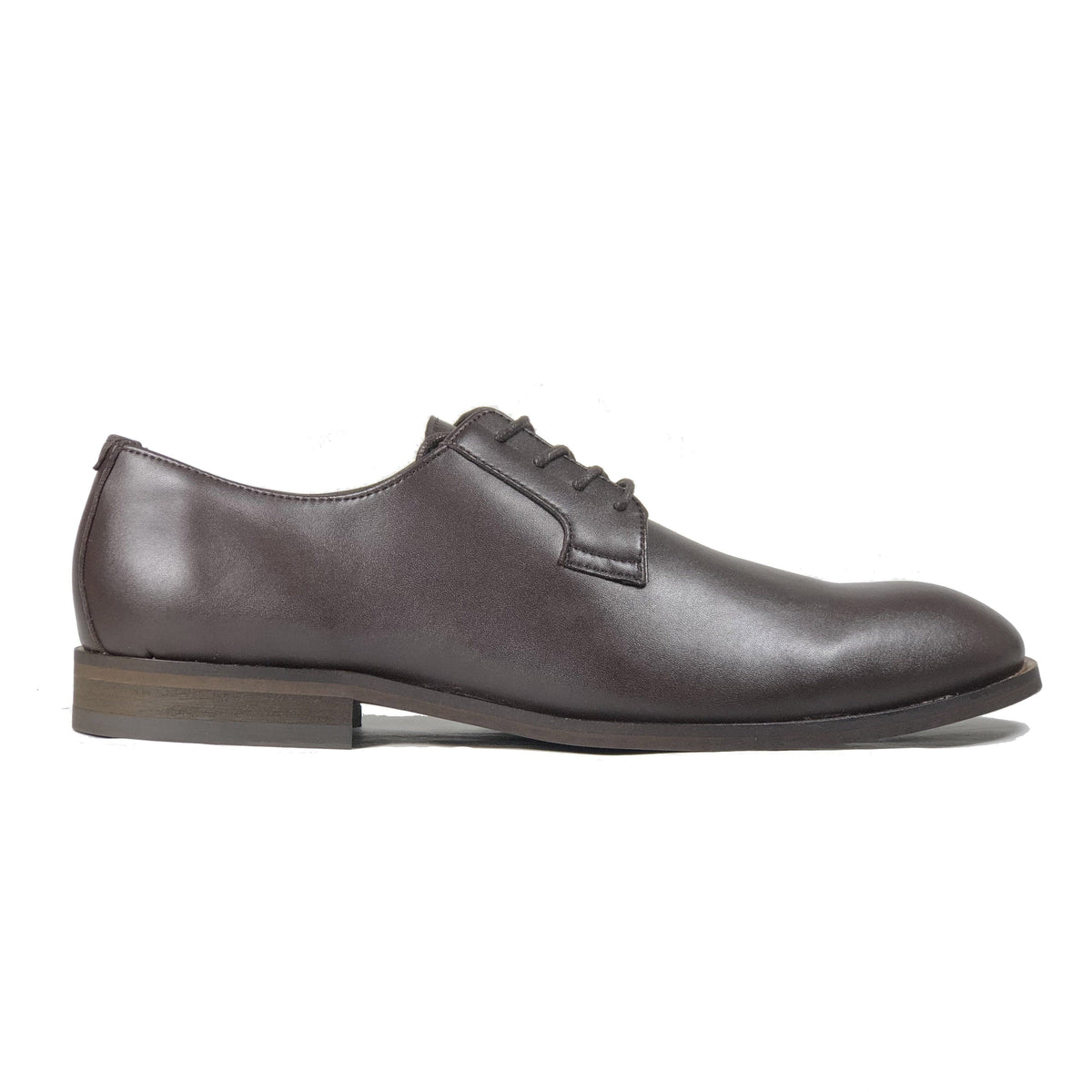 'Gideon' classic vegan derby round toe by Zette Shoes - dark chestnut - Vegan Style