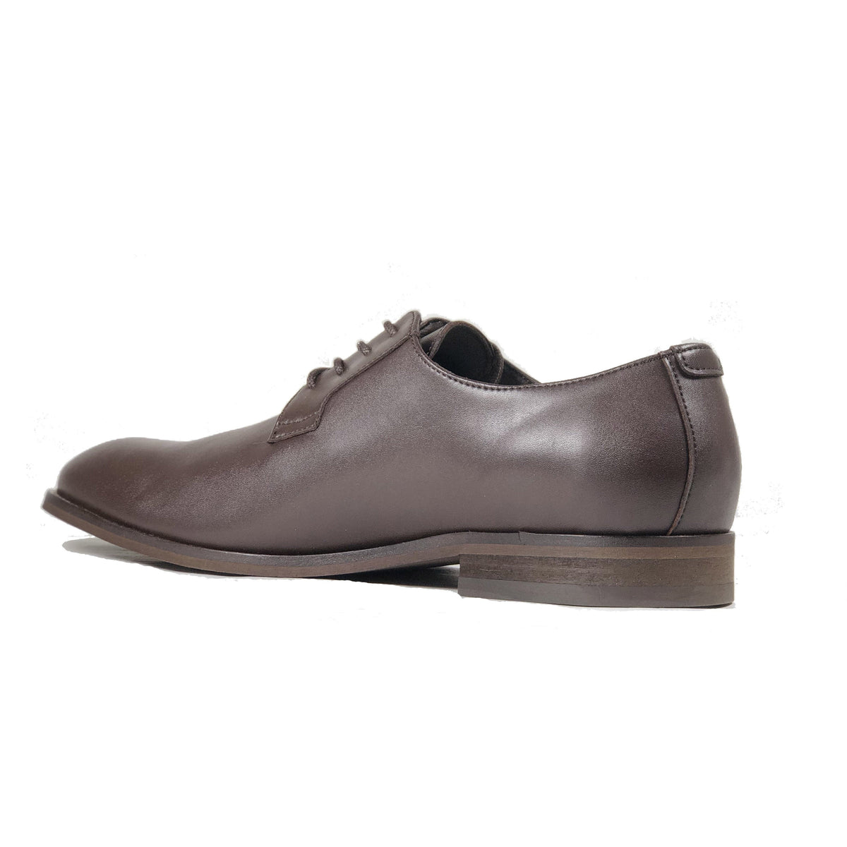 'Gideon' classic vegan derby round toe by Zette Shoes - dark chestnut - Vegan Style