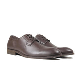 'Gideon' classic vegan derby round toe by Zette Shoes - dark chestnut - Vegan Style