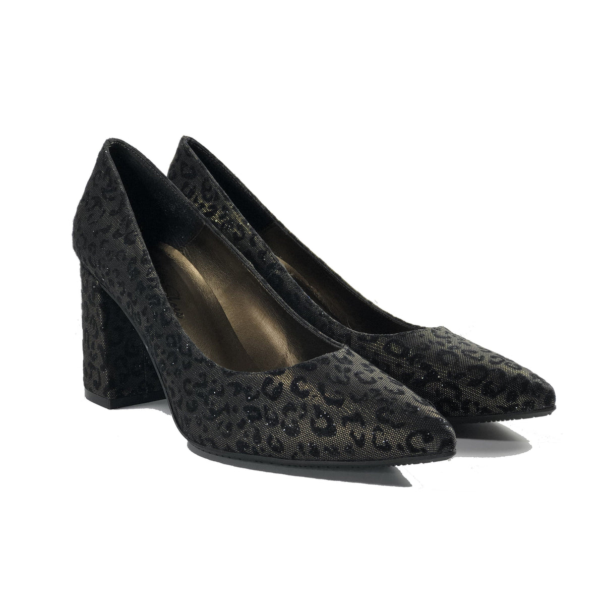 Tanya 2 tiger patterned vegan block heels shoes - pair