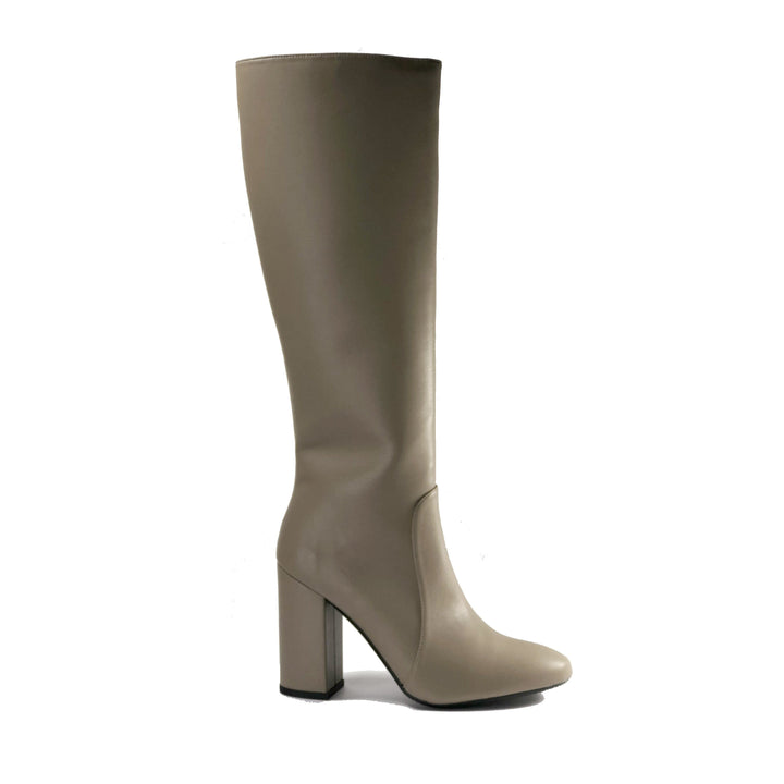 Claudia taupe vegan leather knee high boots