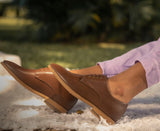 'Teresa' Women's Vegan Derby by Ahimsa - cognac