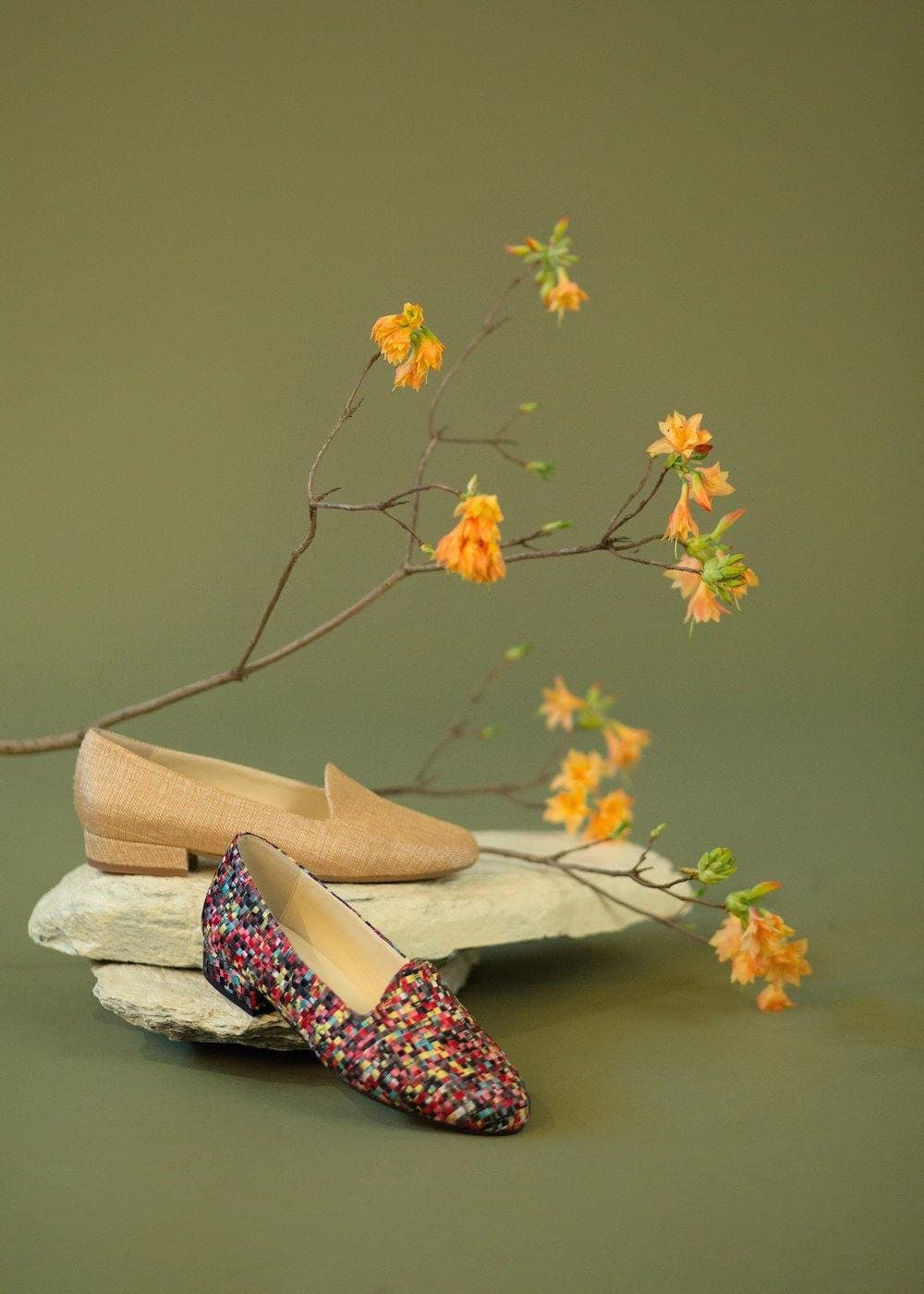 'Tracey' vegan-textile loafers by Zette Shoes - beige - Vegan Style