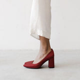 'Tanya 2'  vegan red-patterned high heel by Zette Shoes