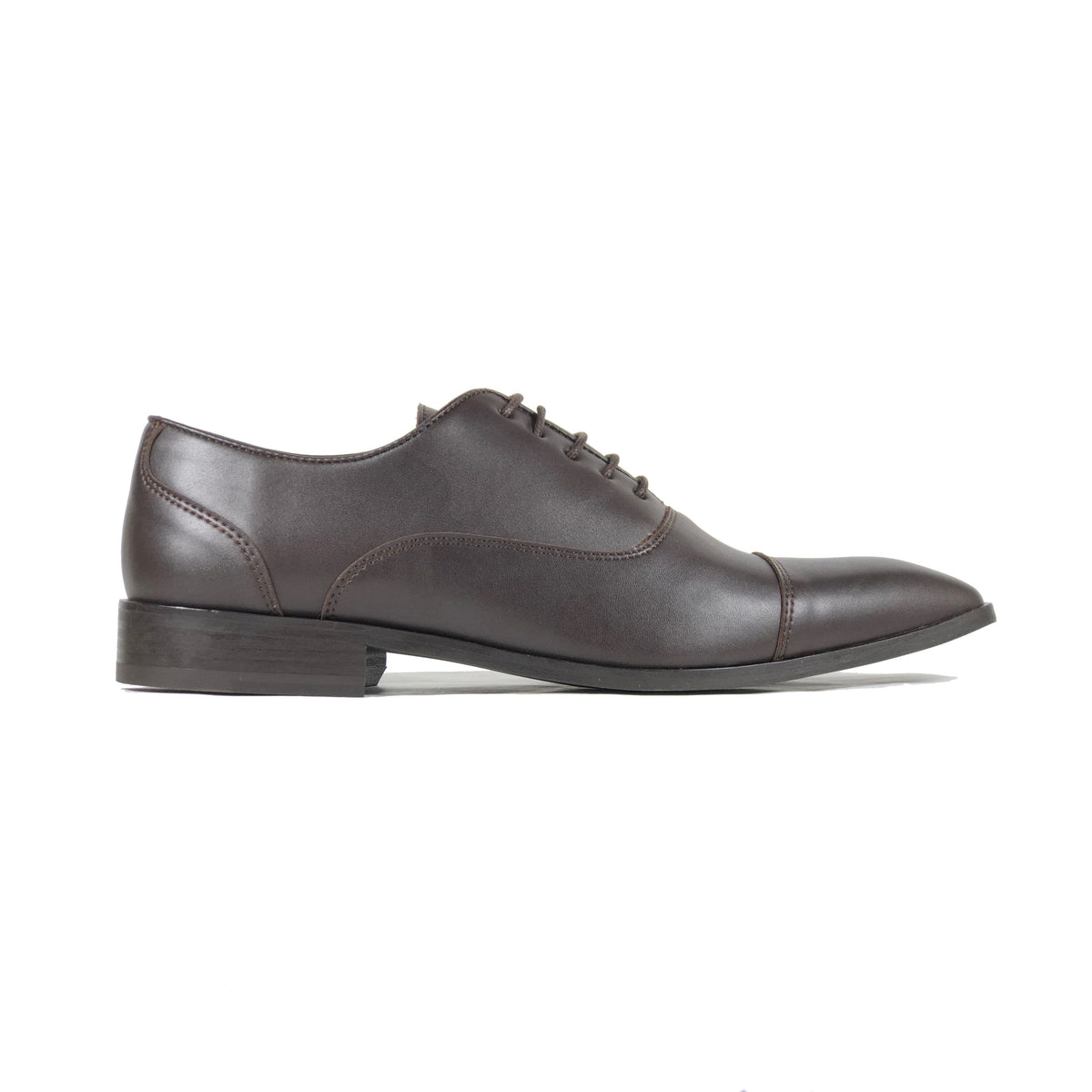 'Laurent' - cap-toe classic vegan oxford in brown by Zette Shoes - Vegan Style